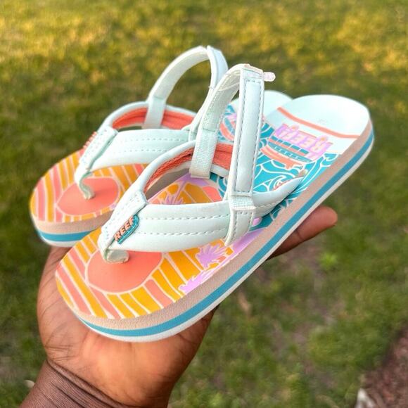 Reef‎ Little Ahi Toddler Flip Flop Beach Sandals Size 7/8 - Picture 10 of 12